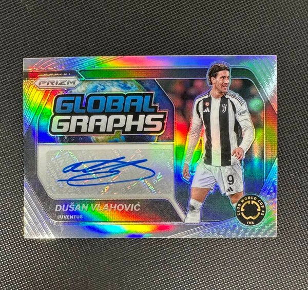 Dušan Vlahović /99 Auto Panini Prizm Fifa Club World Cup 2025 Global Graphs Silver Prizm #GG-DV