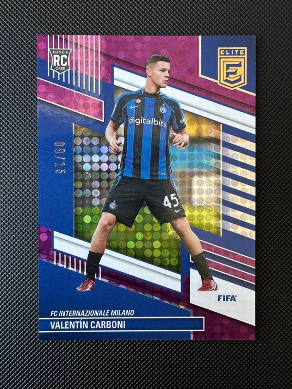Valentin Carboni /15 Rookie Panini Donruss Elite FIFA 2022/23 Purple Disco #207