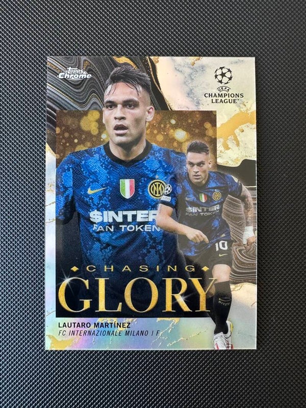 Lautaro Martinez Topps Chrome UEFA CL 2022 Chasing Glory Refractor #CG-6