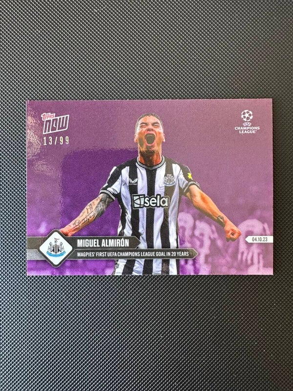 Miguel Almiron /99 Topps Now UEFA CL 2023 Purple Foil -Limited #35