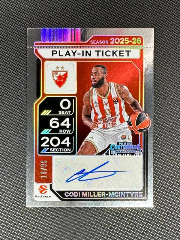 Codi Miller-McIntyre /99 Auto Panini Contenders EuroLeague 2025/26 Veteran Play-In Ticket Auto Set #VST-CMM