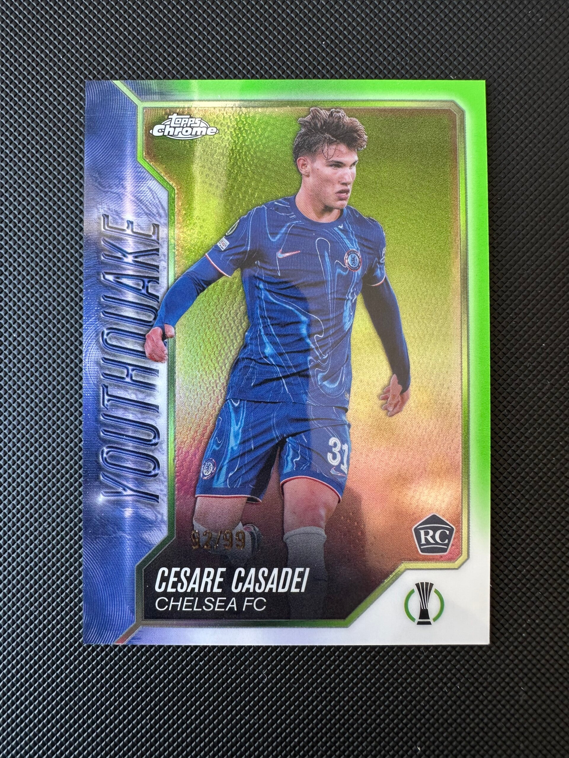 Cesare Casadei /99 Rookie Topps Chrome 2025 Youthquaqe Green #YQ-18