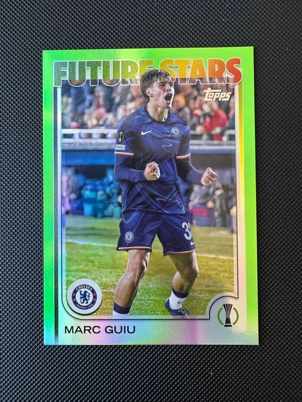 Marc Guiu /199 Topps UEFA CC 2025 Green Refractor-Future Stars #115