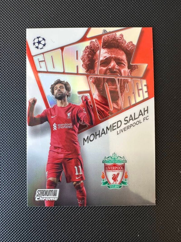 Mohamed Salah Topps Stadium Club Chrome 2023 Goal Force Refractor #GF-MS