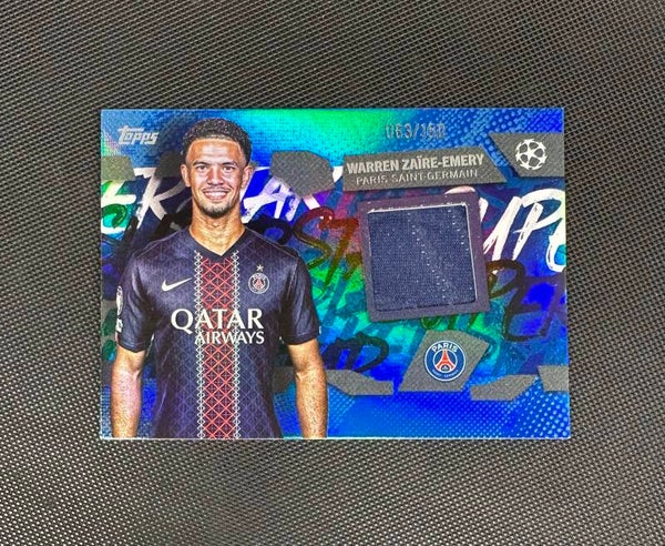 Warren Zaïre-Emery /150 Patch-Worn Topps UEFA Club Copmetitions 2025/26 Superstar Relics Blue #TSR-WZE