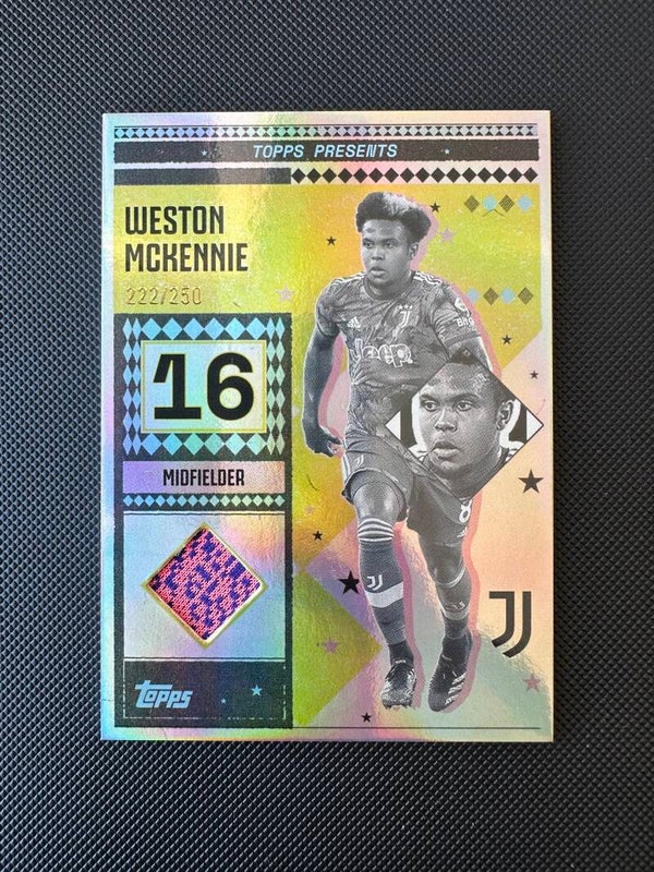 Weston McKennie /250 Patch-Worn Topps Team Set 2024/25 Vintage Lady Relic- Blue #LR-WM