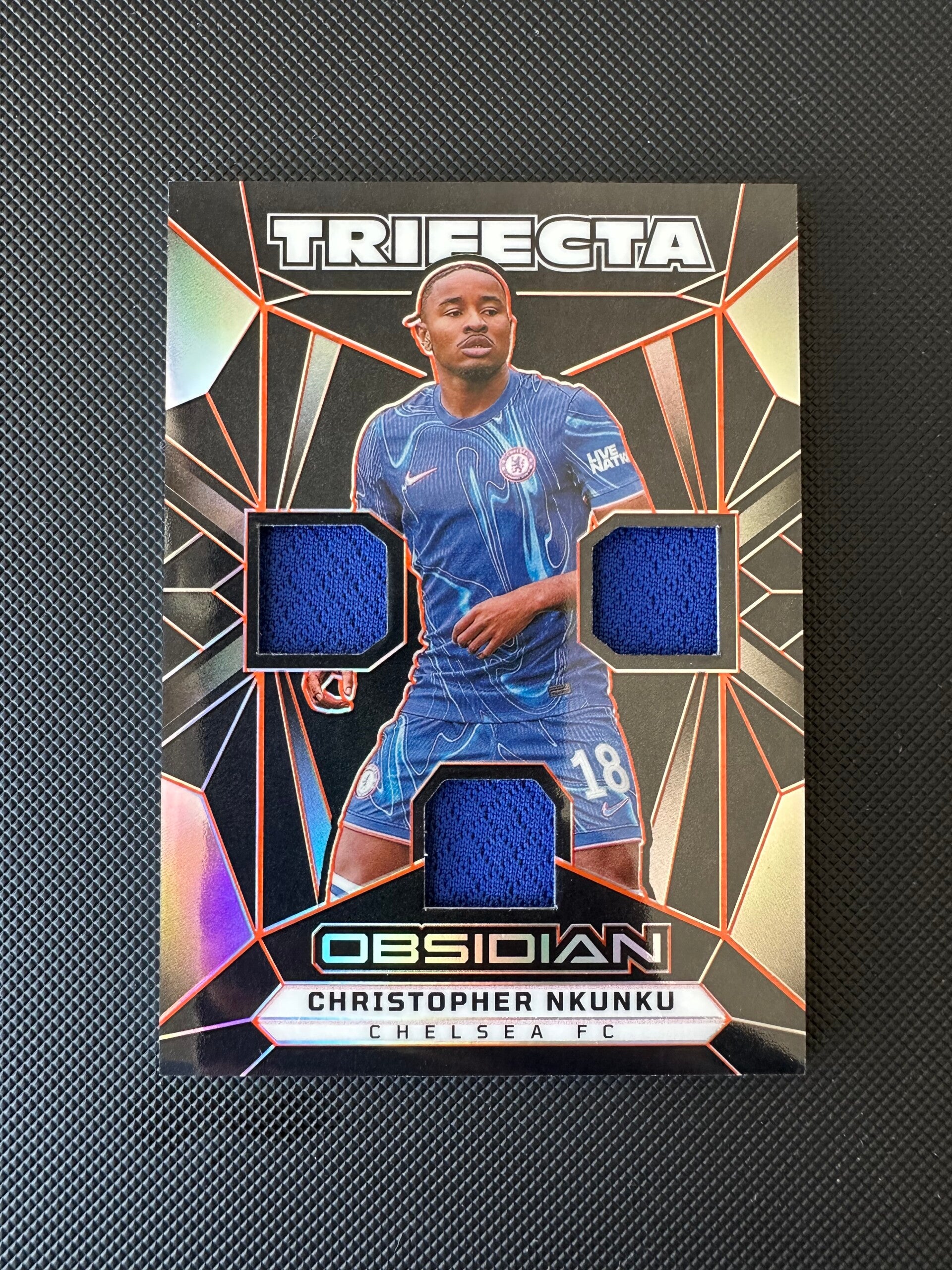 Cristopher Nkuku /99 Triple-Patch Panini Obsidian 2024/25 Trifecta #TM-CN
