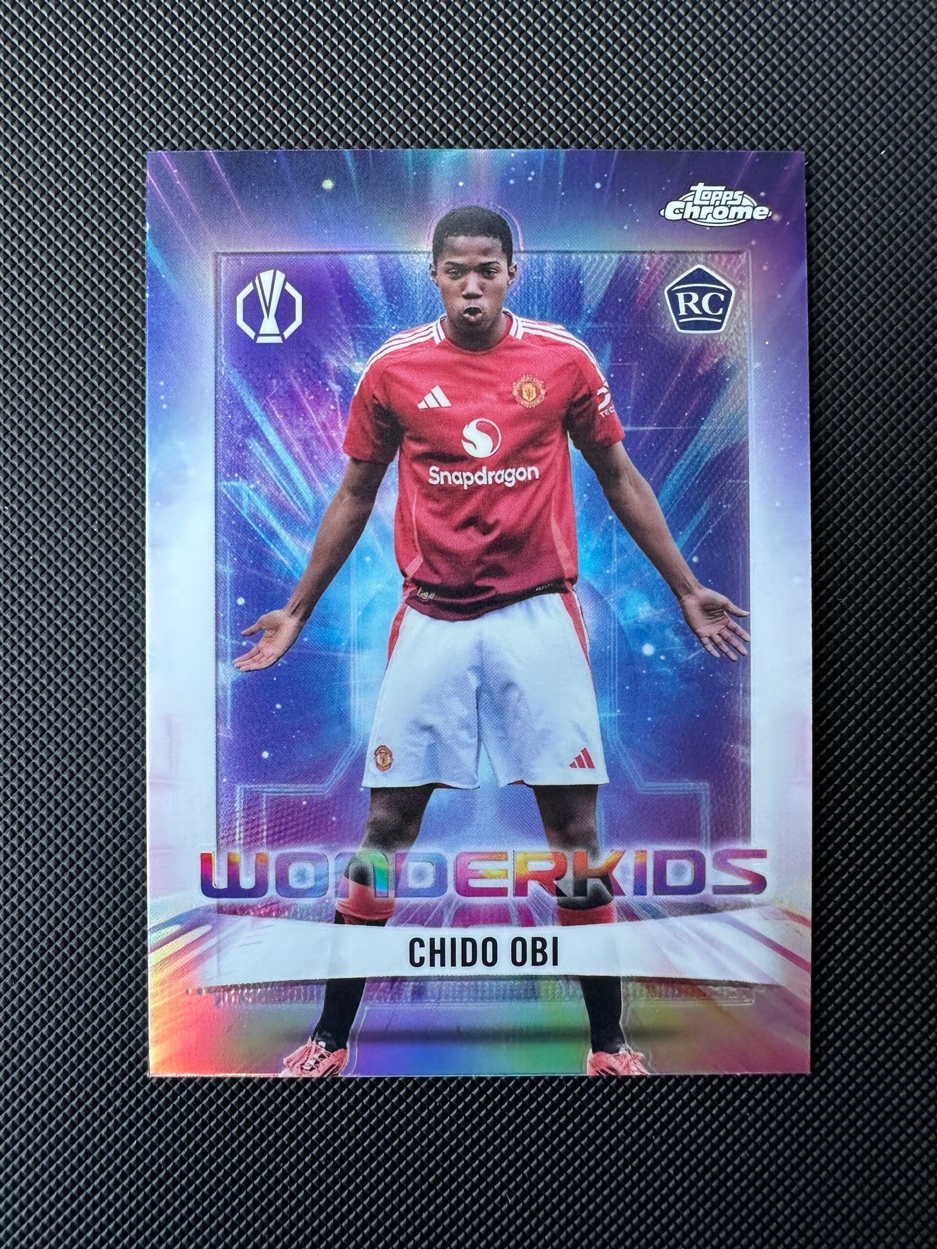Chido Obi Rookie Topps Chrome 2025 Wonderkids Refractor #WK-3 MAN. UTD.