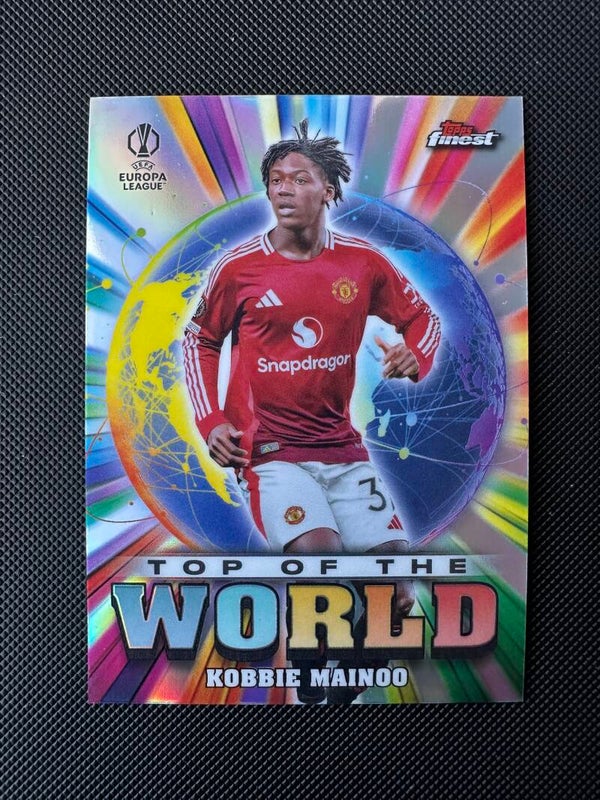 Kobbie Mainoo Topps Finest 2025 Top Of The World Refractor #TW-17 MAN. UTD.