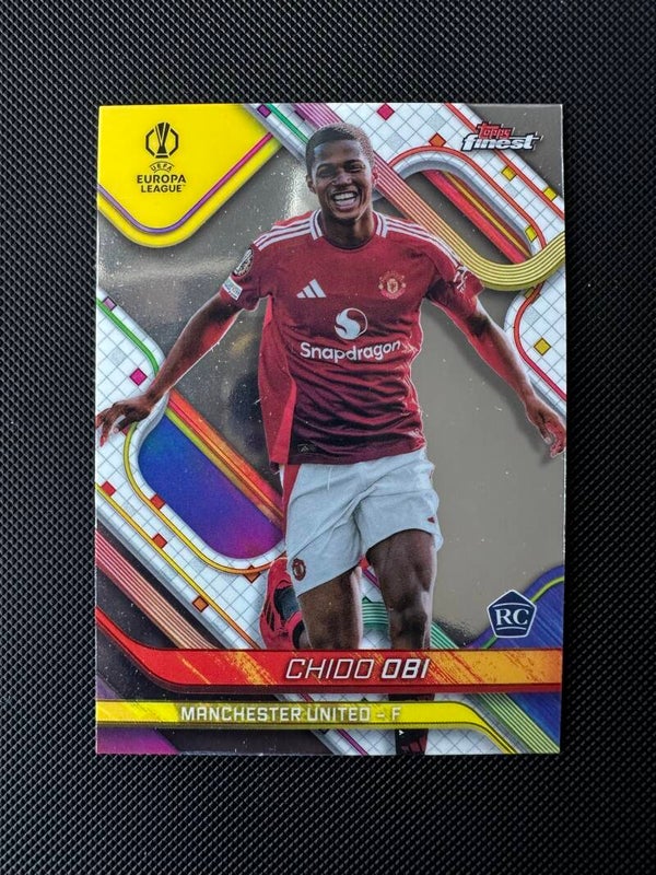 Chido Obi Rookie Topps Finest UEFA CC 2025 #56 MAN. UTD.