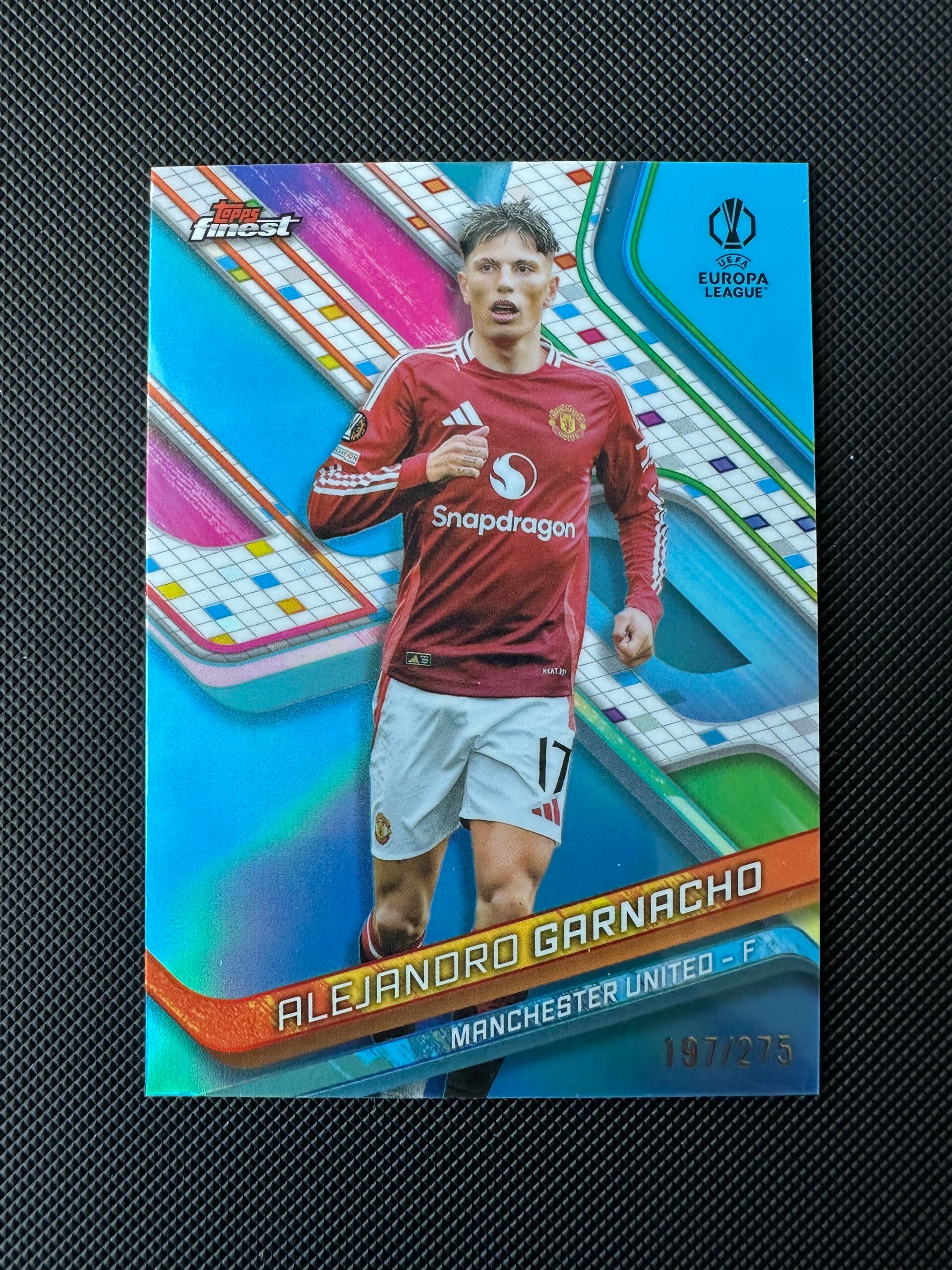 Alejando Garnacho /275 Topps Finest UEFA CC 2025 Blue #49 MAN. UTD.