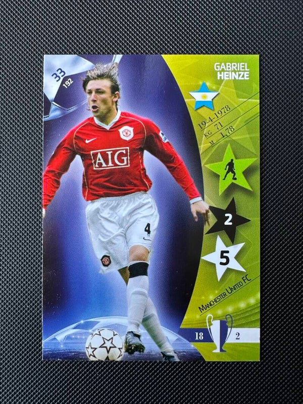 Gabriel Heinze Panini UEFA Champions League 2007 #33 MAN. UTD.