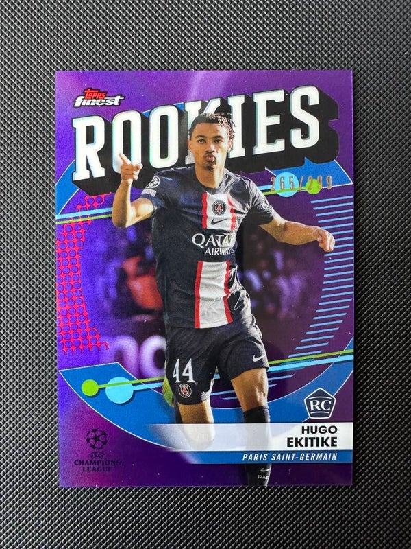 Hugo Ekitike /299 Rookie Topps Finest UEFA CC 2024 Purple Rookies #FR-8 PSG