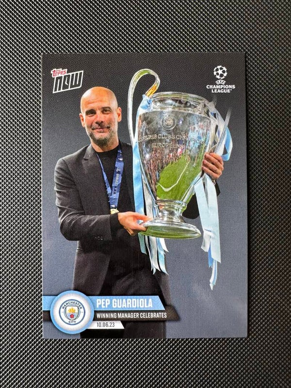 Pep Guardiola Topps Now 2023 Winning Manager Celebrates #120