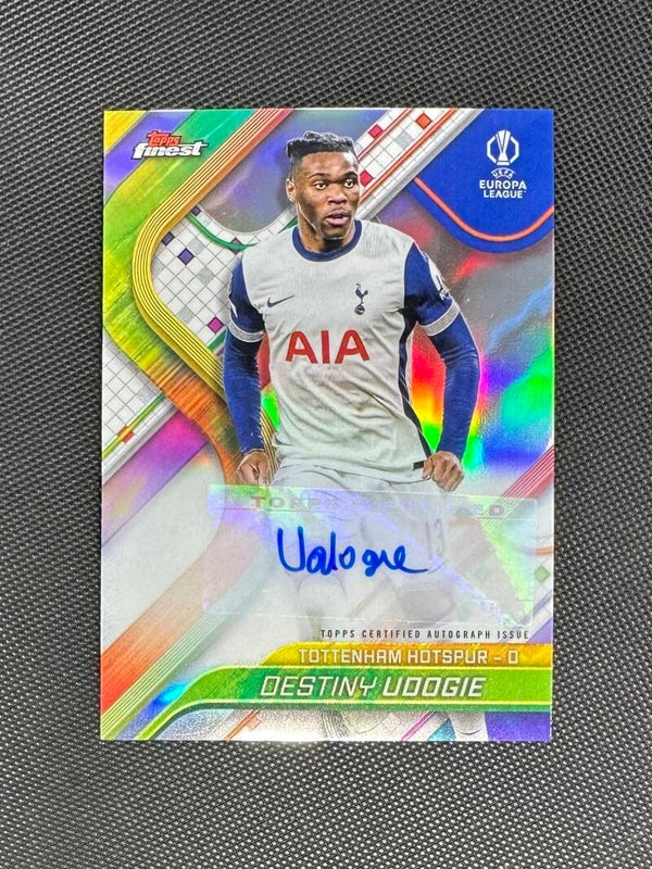 Destiny Udogie Auto Topps Finest UEFA Club Competitions 2024/25 Base Autographs #BA-DU