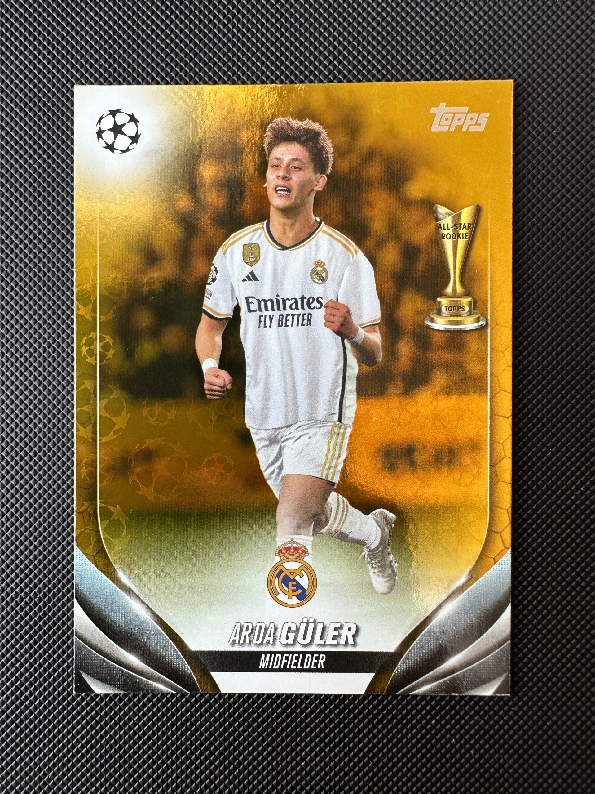 Arda Guler Topps UEFA CC 2024 AllStar Rookie- Gold Starball Foil #152 REAL MADRID