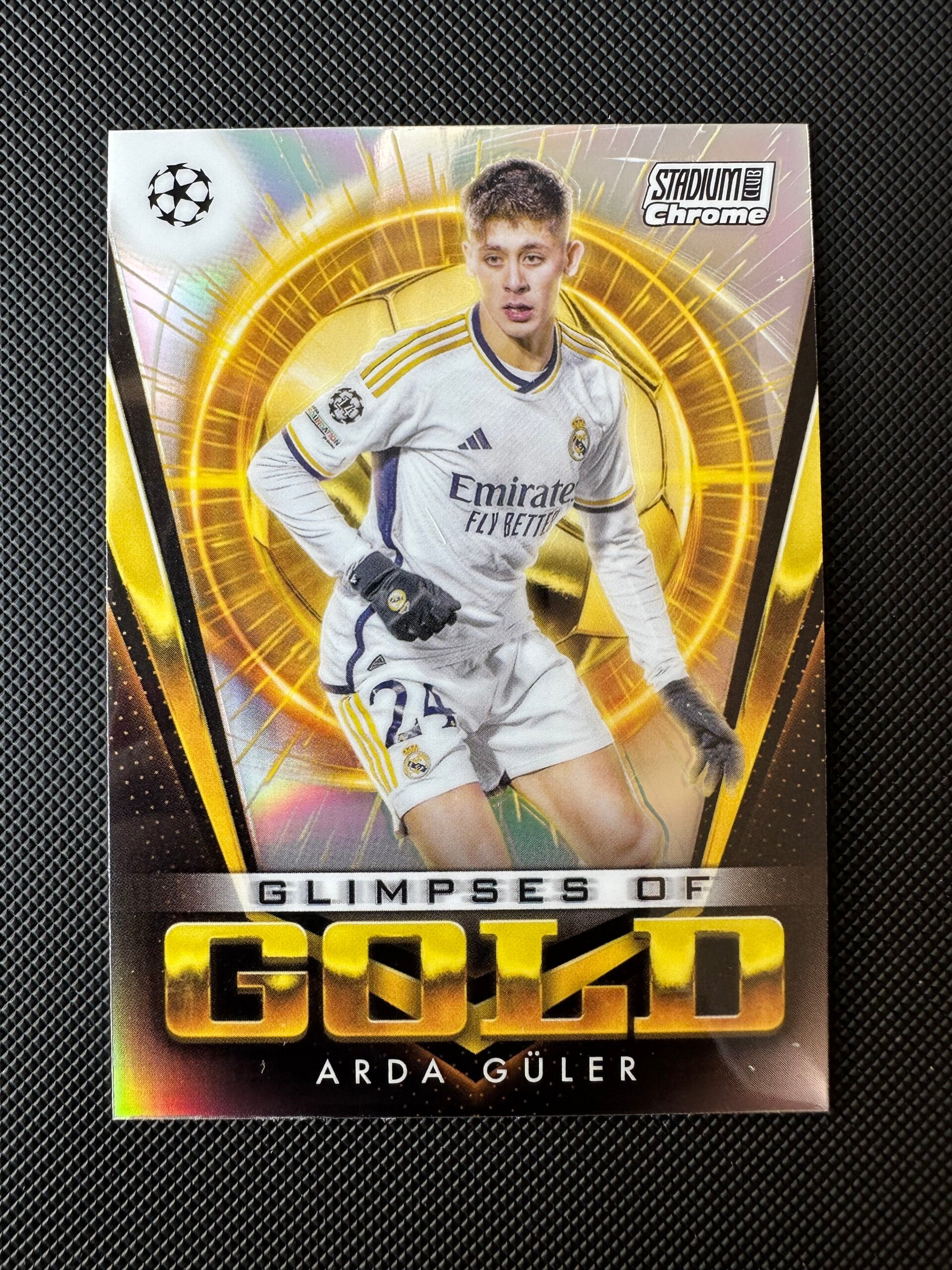 Arda Guler Topps Stadium Club Chrome UEFA CL 2023/24 Glimpses Of Gold  #GG-AGU REAL MADRID