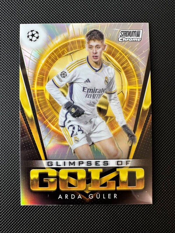 Arda Guler Topps Stadium Club Chrome UEFA CL 2023/24 Glimpses Of Gold  #GG-AGU REAL MADRID