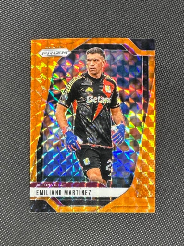 Emiliano Martinez Panini Prizm Premier League 2024/25 Orange Mosaic Prizm #69 ASTON VILLA