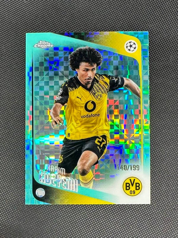 Karim Adeyemi /199 Topps Chrome UEFA Club Competitions 2025/26 Aqua X-Fractor #128