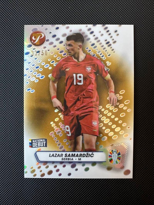 Lazar Samardžić /50 Topps Pristine 2023 Road To UEFA Euro24- Gold Refractor #157