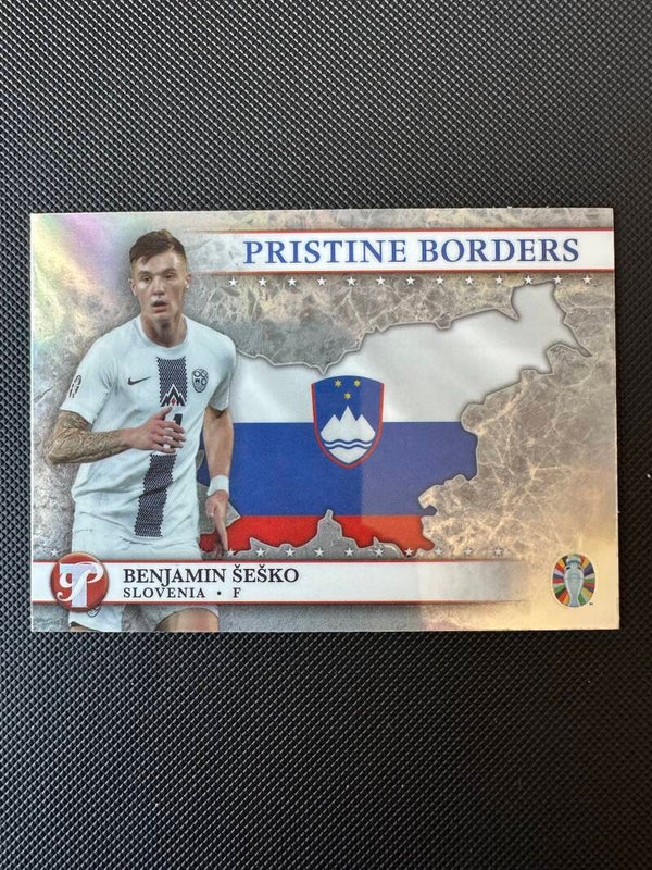 Benjamin Šeško Topps Pristine 2023 Road To UEFA Euro24 Pristine Borders #PB-BS SLOVENIJA