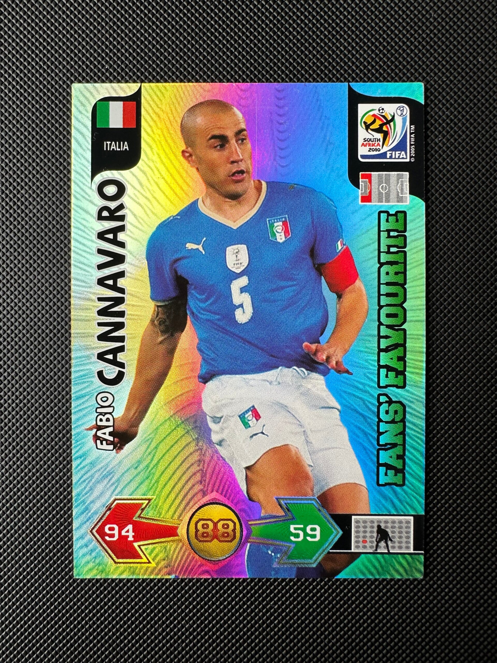 Fabio Cannavaro Panini Adrenalin XL FIFA World Cup South Africa 2010 Fans Favourite
