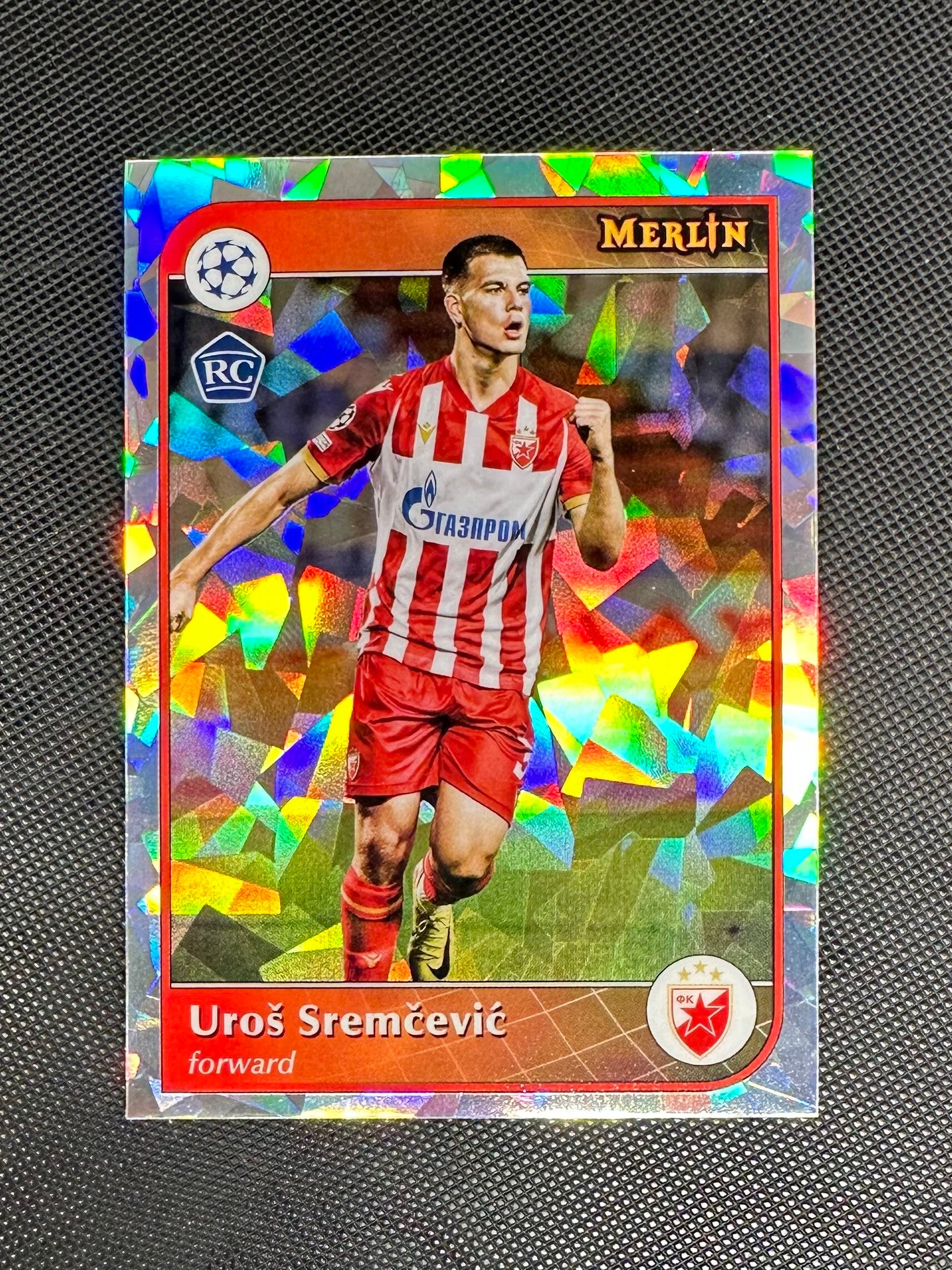 Uroš Sremčević Rookie Topps Merlin UEFA Club Competitions 2024/25 Atomic Refractor #54