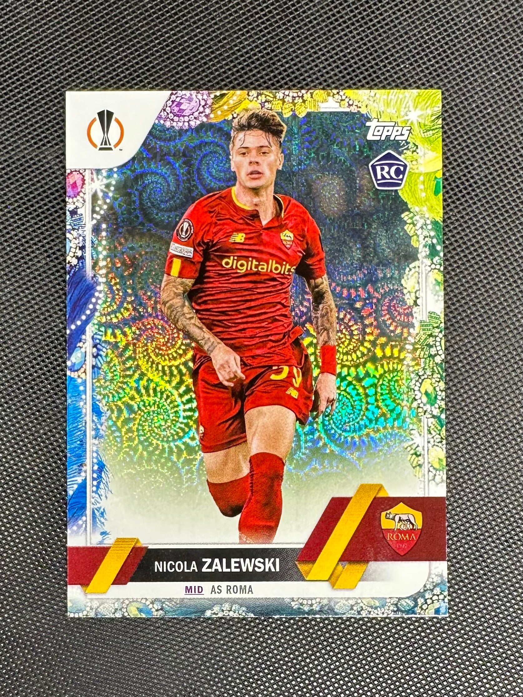 Nicola Zalewski Rookie /75 Topps Carnaval Edition UEFA CC 2022/23 Green #59