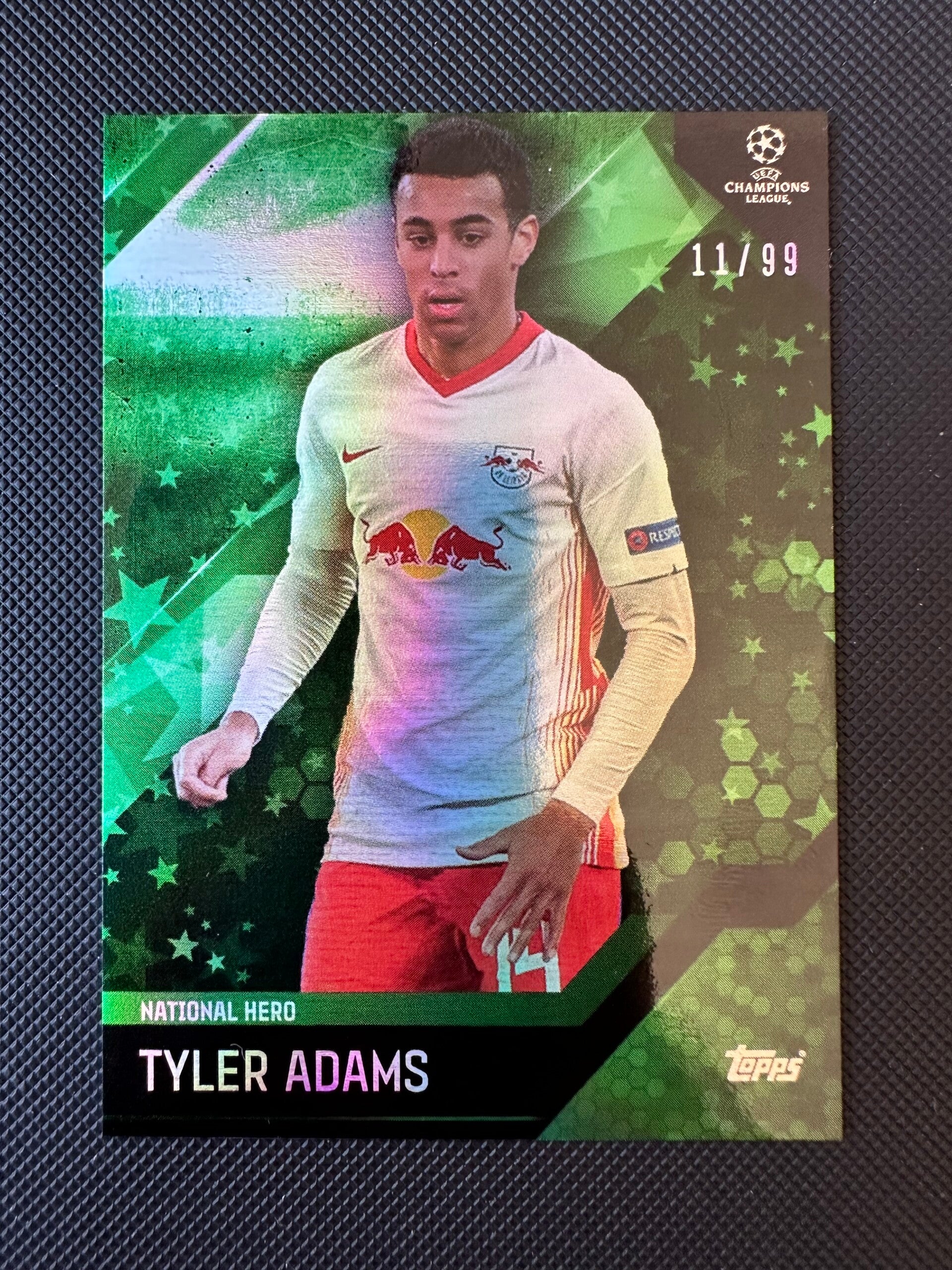 Tyler Adams /99 Topps Bundesliga 2021 National Hero- Green Stars Foil  LEIPZIG
