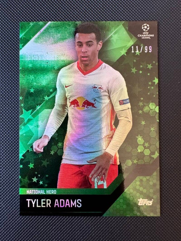 Tyler Adams /99 Topps Bundesliga 2021 National Hero- Green Stars Foil  LEIPZIG