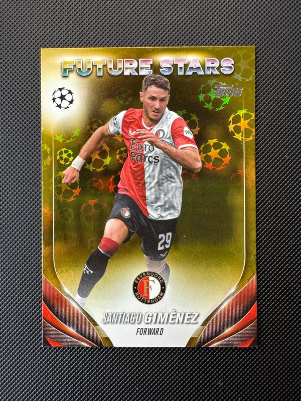 Santiago Gimenez Topps UEFA CL 2024 Gold Starball Foil - Future Stars #195 FEYENOORD