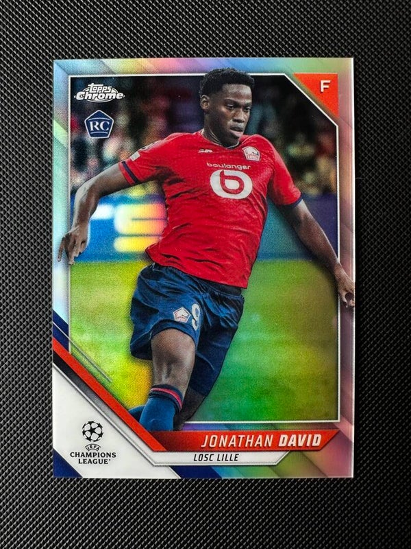 Jonathan David Rookie Topps Chrome UEFA CL 2022 Refractor #191 LILLE