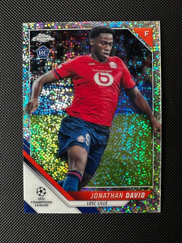 Jonathan David Rookie Topps Chrome UEFA CL 2022 Speckle Refractor #191 LILLE