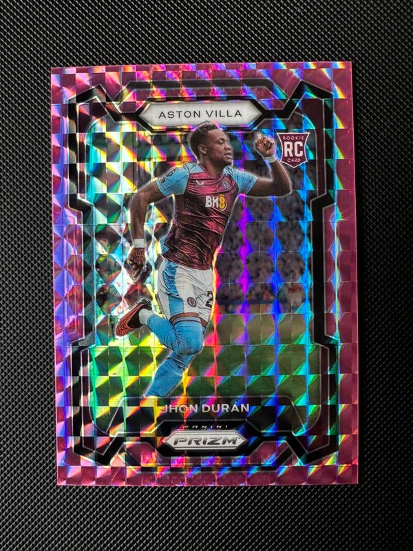 Jhon Duran Rookie Panini Prizm Premier League 2023/24 Pink Mosaic Prizm #109 ASTON VILLA
