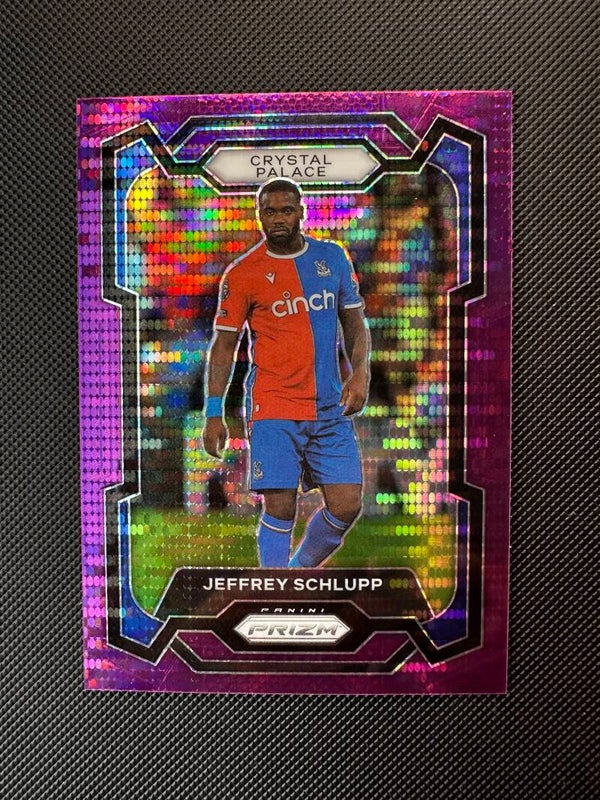 Jeffrey Schlupp Panini Prizm Premier League 2023/24 Purple Pulsar Prizm #176 CRYSTAL PALACE