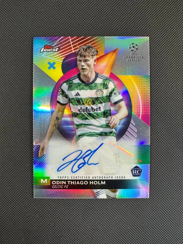 Odin Thiago Holm Rookie Auto Topps Finest UCL & UEL 2023/24 Refractor #A-OH