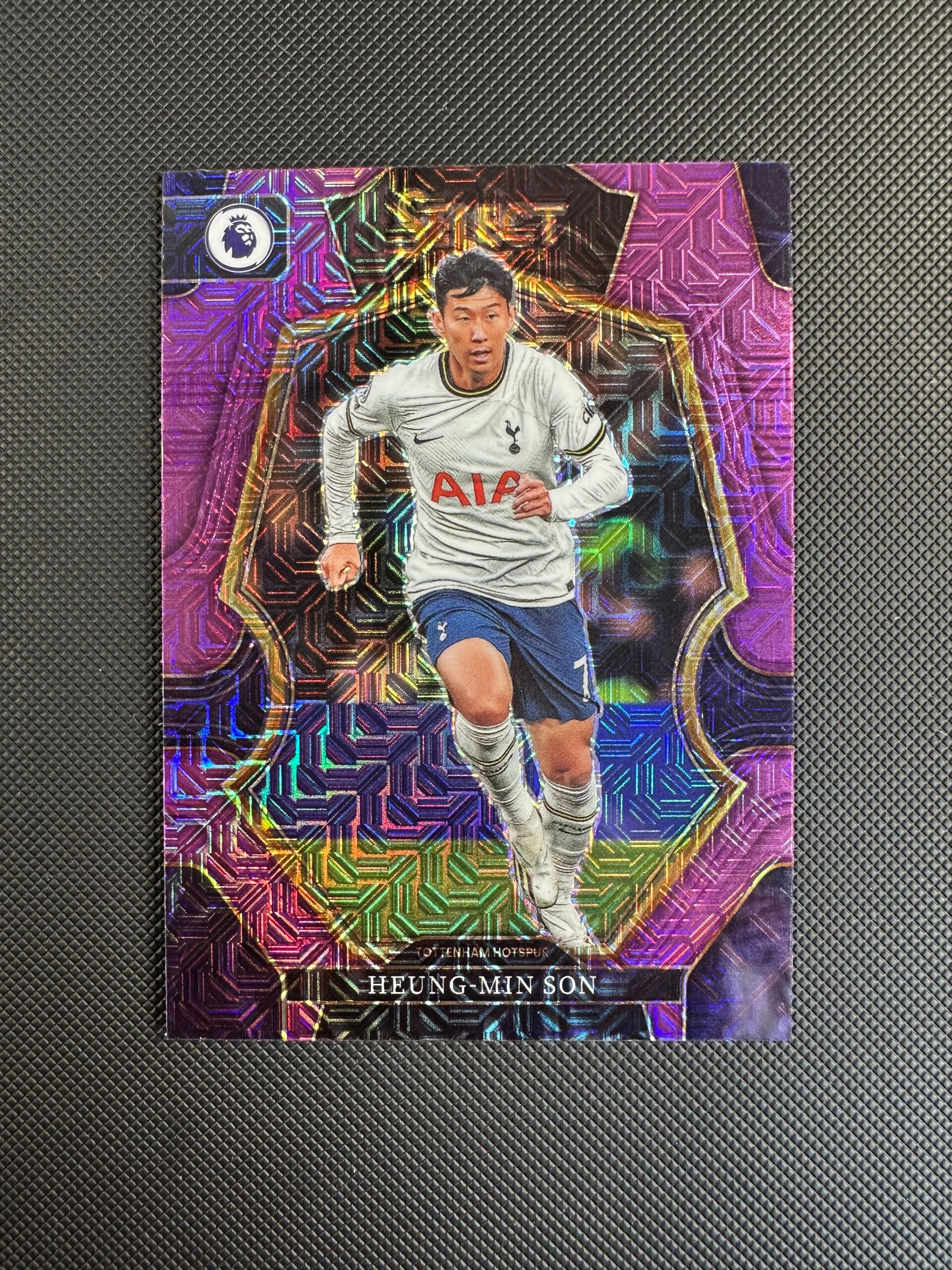 Heung-Min Son Panini Select Premier League 2022/23 Purple Mojo Merzzanine Prizm #144