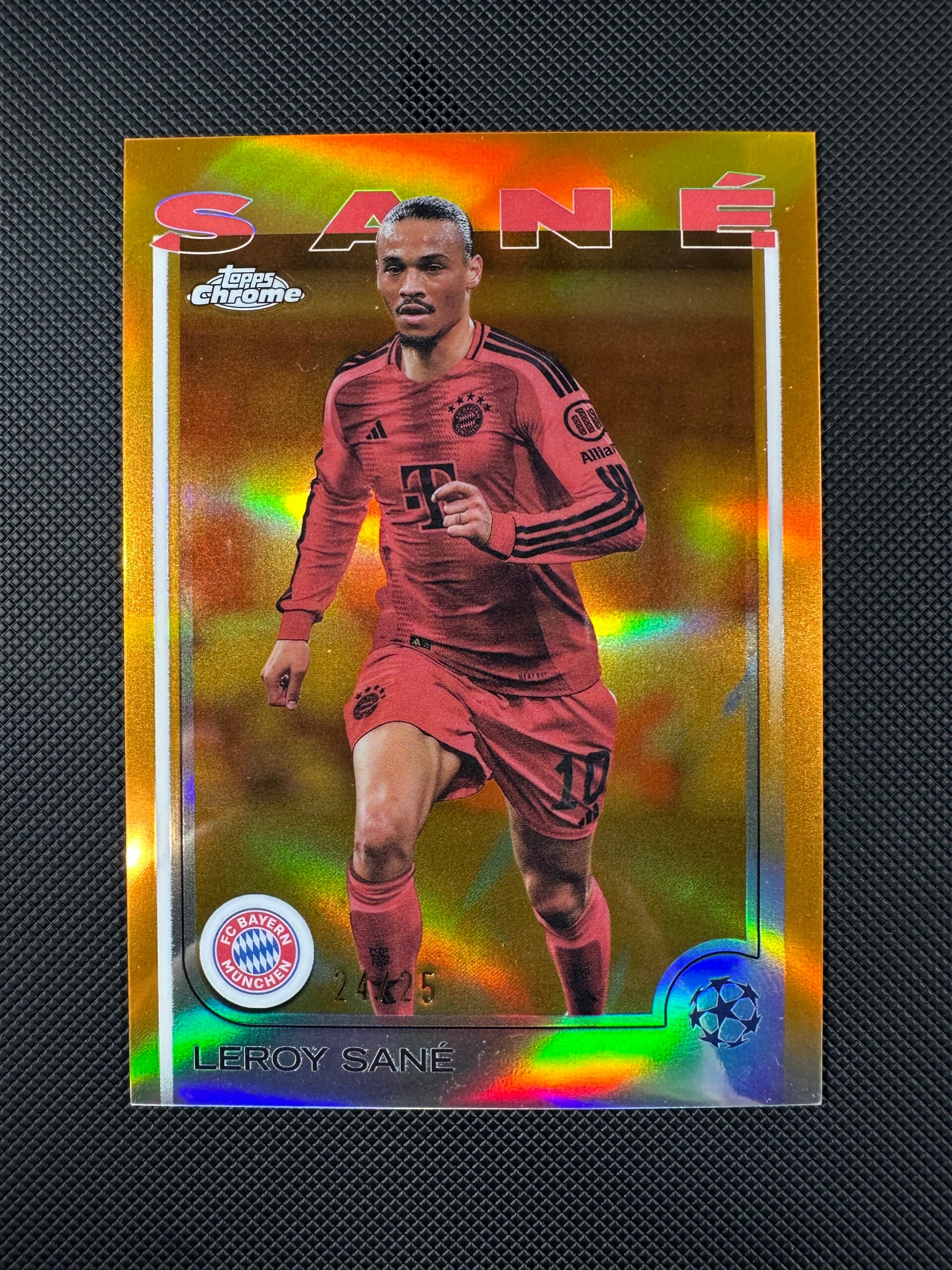 Leroy Sane /25 Topps Chrome 2025 Orange Refractor #141