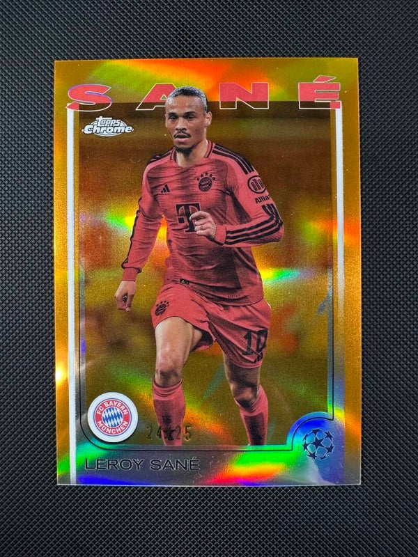 Leroy Sane /25 Topps Chrome 2025 Orange Refractor #141