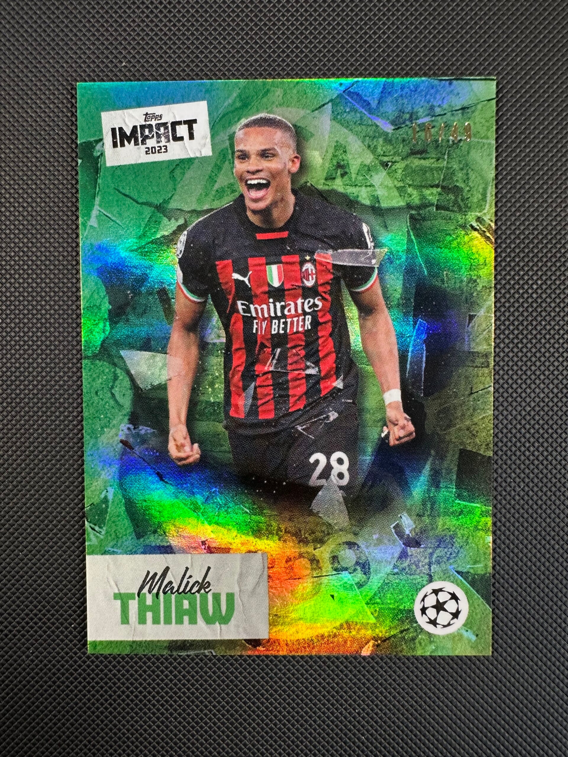 Malick Thiaw  /49 Topps Impact UEFA CC 2023 Green Parallel MILAN