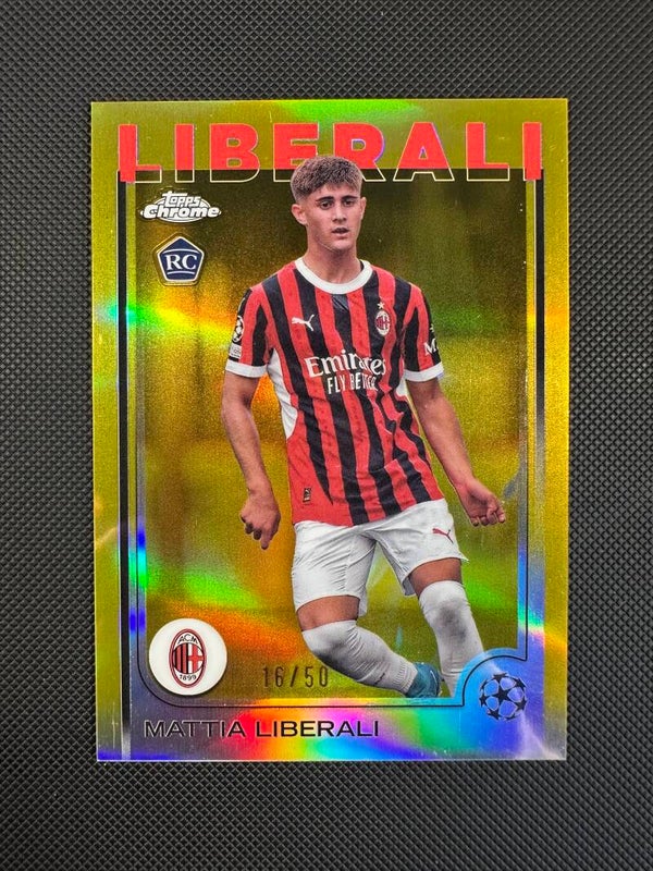 Mattia Liberali /50 Rookie Topps Chrome 2024/25 Gold Refractor #82