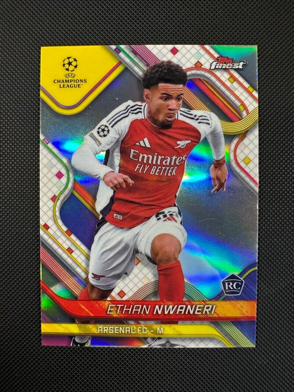 Ethan Nwaneri Rookie Topps Finest UEFA CC 2024/25 Refractor #53
