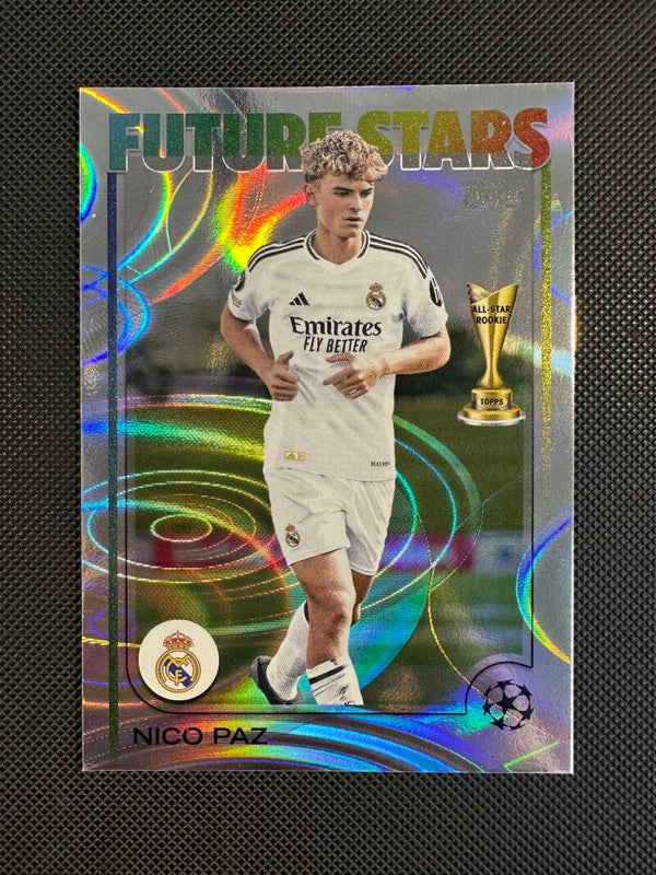 Nico Paz Topps UEFA CC 2024/25 Future Stars- Rain Drops #14 REAL MADRID