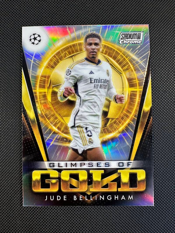 Jude Bellingham Topps Stadium Club Chrome UEFA CL 2023/24 Glimpses Of Gold  #GG-JB REAL MADRID