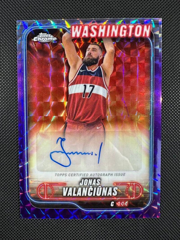 Jonas Valanciunas Auto Topps Chrome 2024/25 Purple Geometric Refractors #TCA-JVA