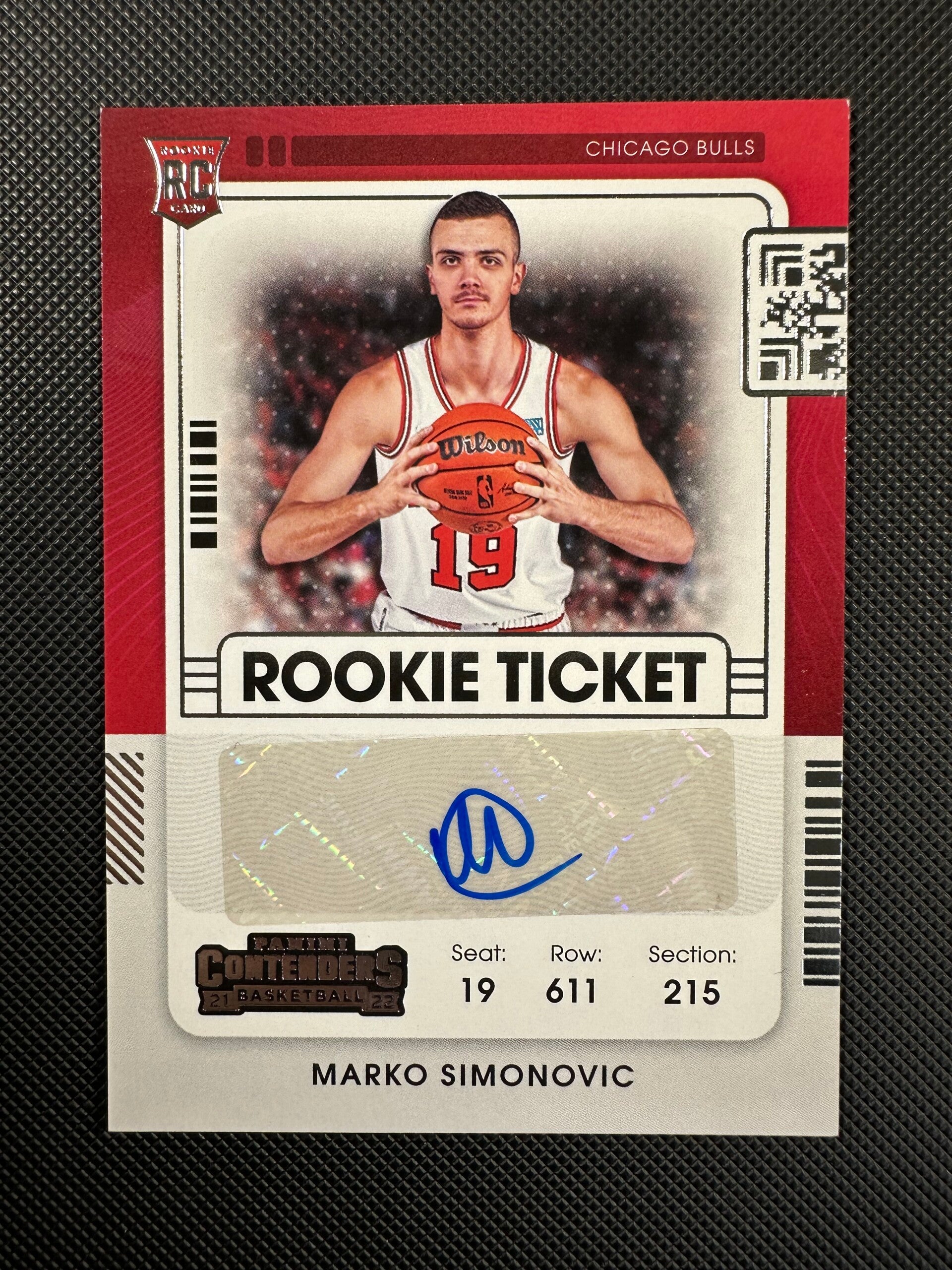 Marko Simonović Rookie Auto Panini Contenders 2021/22 Rookie Ticket #157