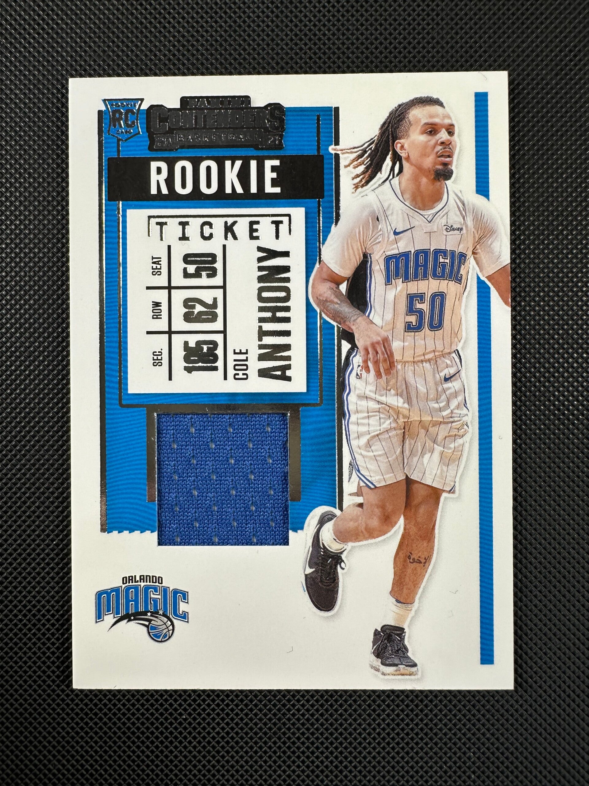 Cole Anthony Rookie Patch Panini Contenders 2020/21 Rookie Ticket Swatches #RS-CAN