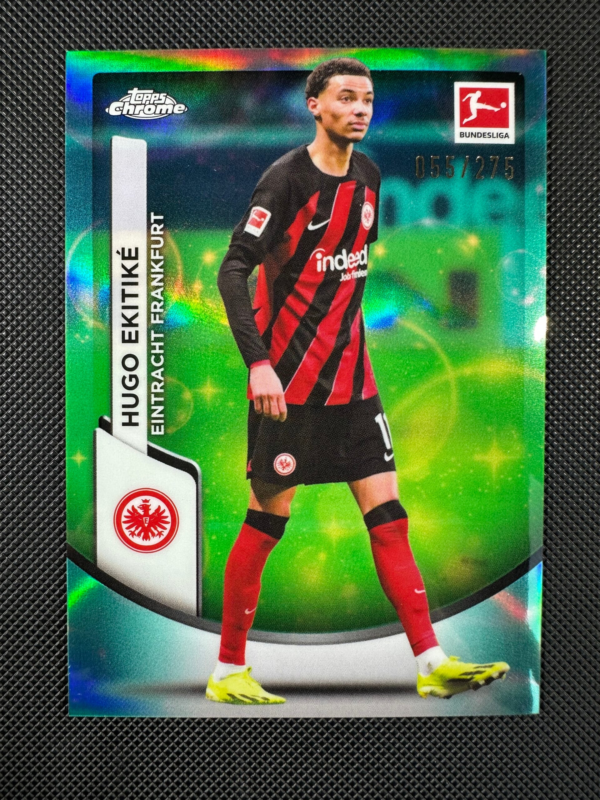 Hugo Ekitike /275 Topps Chrome Bundesliga 2023/24 Aqua Bubble Wave Refractors #34 EINTRACHT FRANKFURT