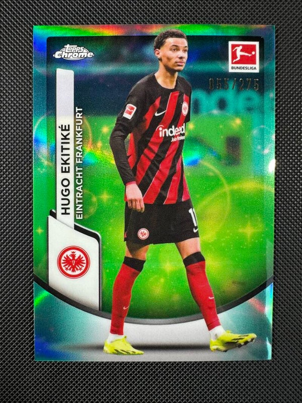 Hugo Ekitike /275 Topps Chrome Bundesliga 2023/24 Aqua Bubble Wave Refractors #34 EINTRACHT FRANKFURT